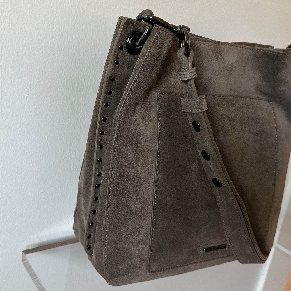 Rebecca Minkoff Darren Shoulder Bag in Porcini Suede - Picture 8 of 9